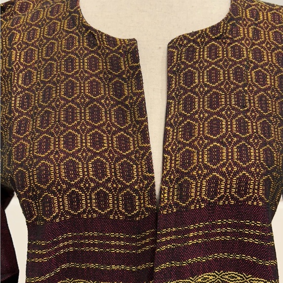 Hand loom vintage long blazer made in Oaxaca mex. - Picture 3 of 7